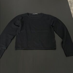 Black Long Sleeve Crop Top